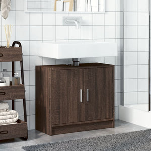 vidaXL Mobile Lavabo Rovere Fumo 63x29x55 cm in Truciolare