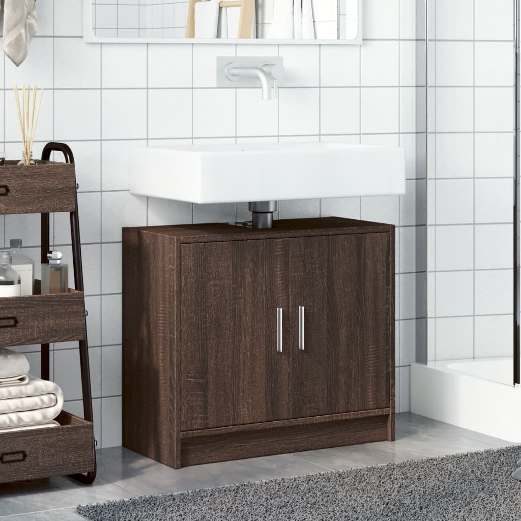 Mobile Lavabo Rovere Fumo 63x29x55 cm in Truciolare 848100
