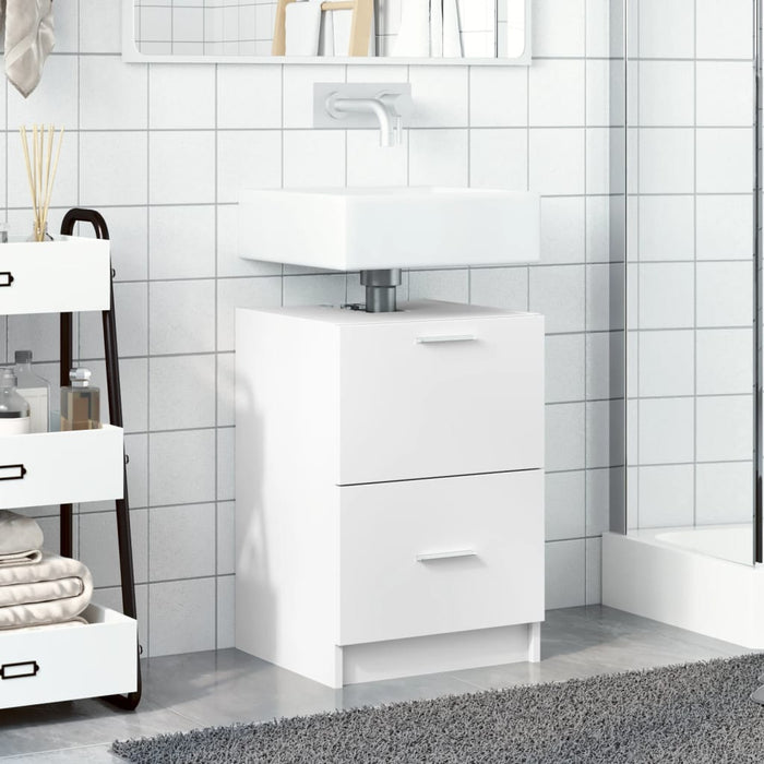 Mobile Lavabo-Armadietto da bagno Bianco 80x33x60 cm in Truciolare