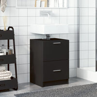 vidaXL Mobile Lavabo Nero 80x33x60 cm in Legno Multistrato