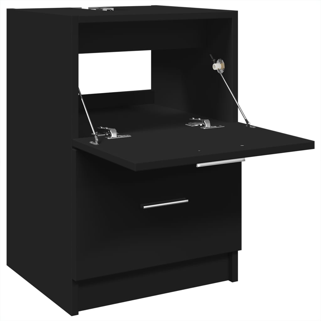 Mobile Lavabo-Armadietto da bagno Nero 80x33x60 cm in Legno Multistrato 470666