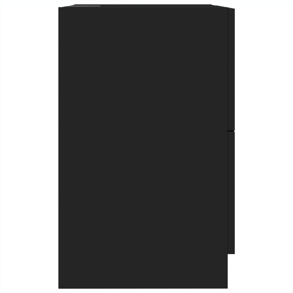 vidaXL Mobile Lavabo Nero 80x33x60 cm in Legno Multistrato