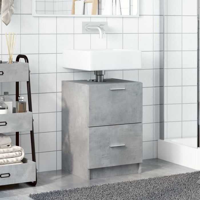 Mobile Lavabo-Armadietto da bagno Grigio Cemento 80x33x60 cm in Legno Multistrato 851351