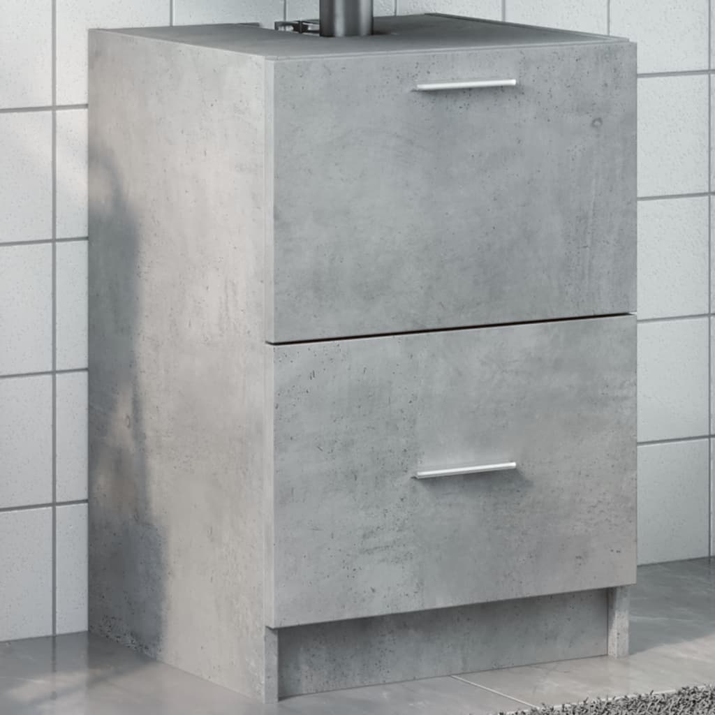 Mobile Lavabo Grigio Cemento 80x33x60 cm in Legno Multistrato 848104