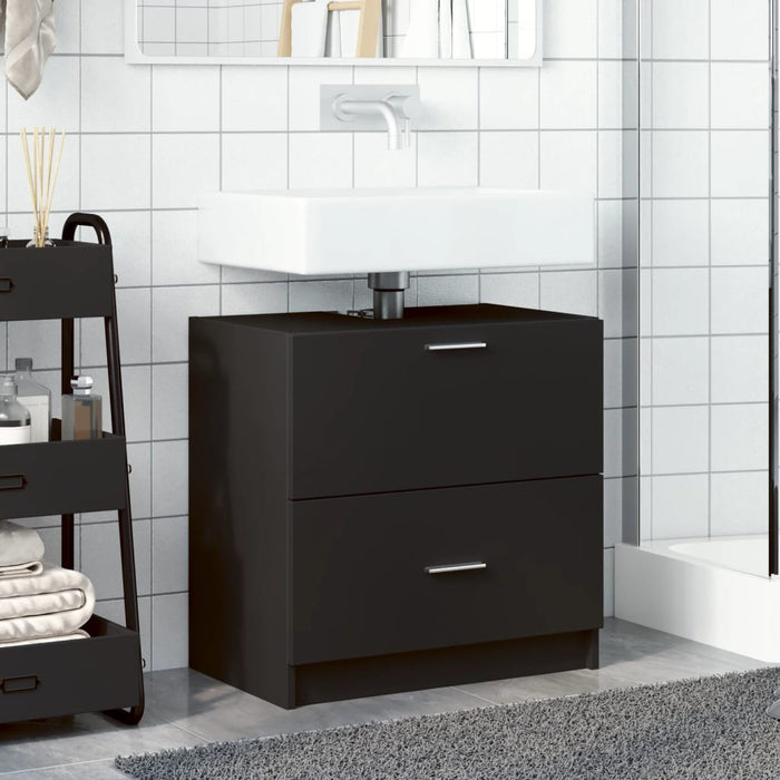 vidaXL Mobile Lavabo Nero 59x37x59 cm in Truciolare