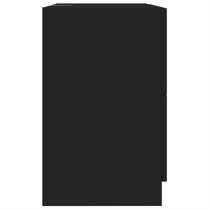 Mobile Lavabo-Armadietto da bagno Nero 59x37x59 cm in Truciolare