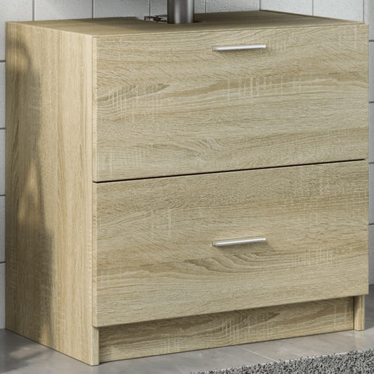 Mobile Sottolavabo-Armadietto da bagno Rovere Sonoma 59x37x59 cm in Truciolare