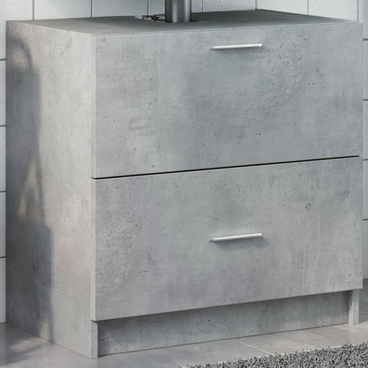 Mobile Lavabo-Armadietto da bagno Grigio Cemento 59x37x59 cm in Truciolare