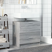 Mobile Lavabo-Armadietto da bagno Grigio Sonoma 59x37x59 cm in Truciolare
