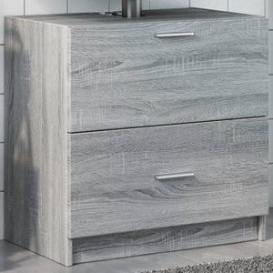 Mobile Lavabo-Armadietto da bagno Grigio Sonoma 59x37x59 cm in Truciolare