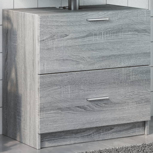 Mobile Lavabo-Armadietto da bagno Grigio Sonoma 59x37x59 cm in Truciolare