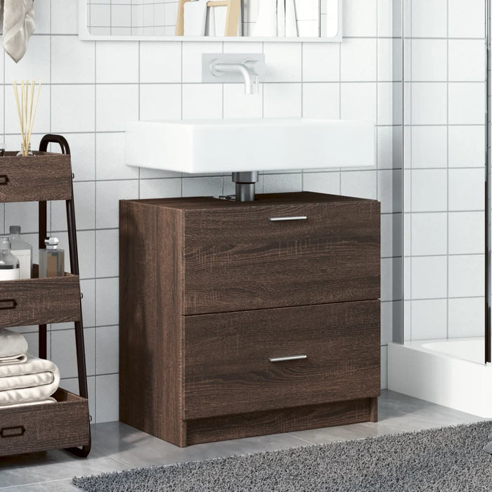 Mobile Lavabo Rovere Marrone 59x37x59 cm in Truciolare 848114