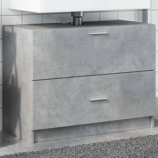 Mobile Lavabo-Armadietto da bagno Grigio Cemento 78x37x59 cm in Truciolare