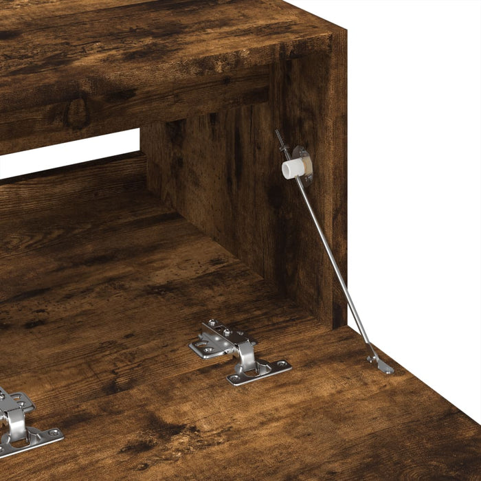 Mobile Lavabo-Armadietto da bagno Rovere Fumo 78x37x59 cm in Truciolare 310152