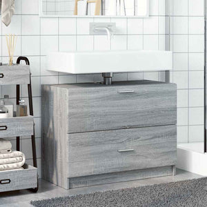 Mobile Lavabo-Armadietto da bagno Grigio Sonoma 78x37x59 cm in Truciolare