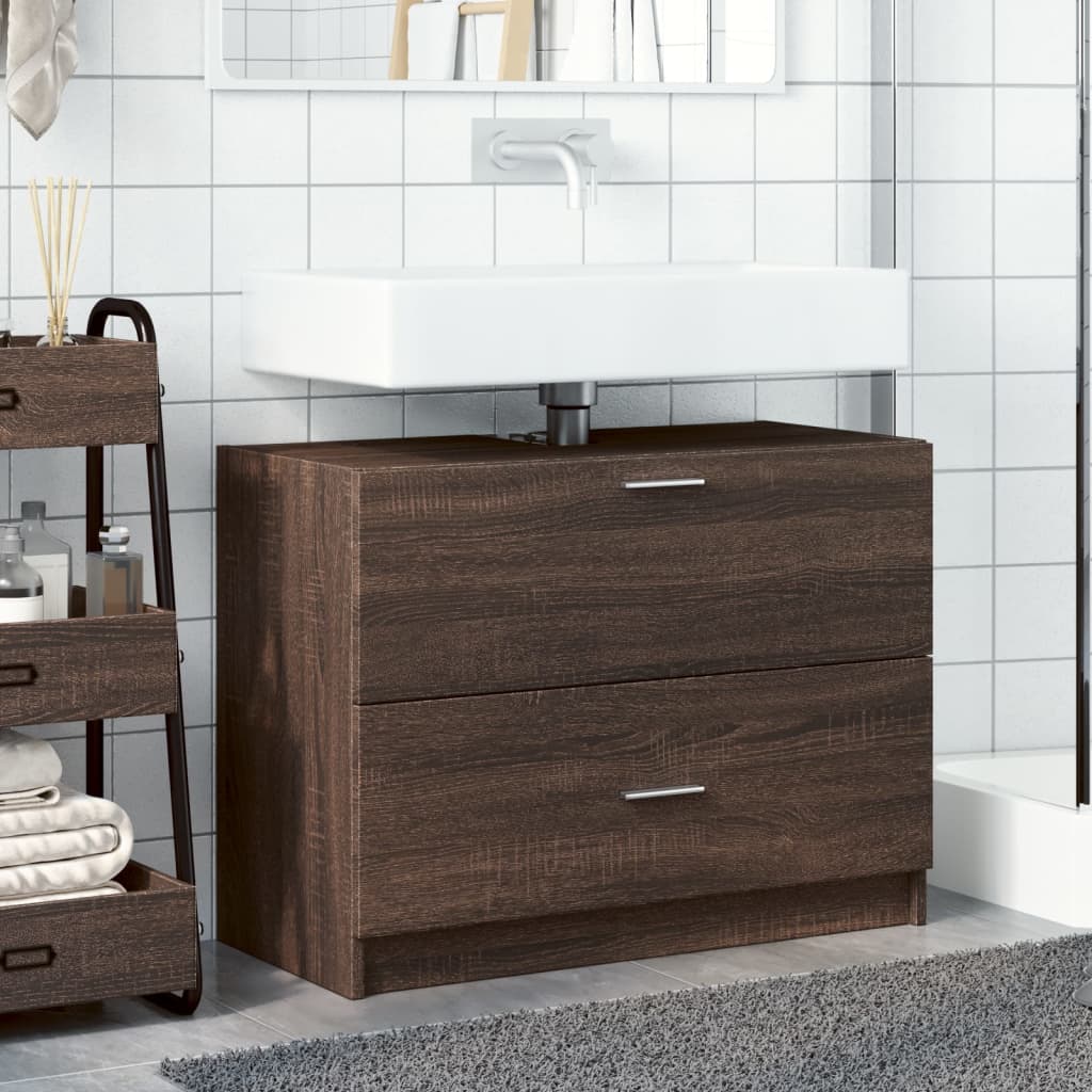 vidaXL Mobile Lavabo Rovere Fumo 78x37x59 cm in Truciolare
