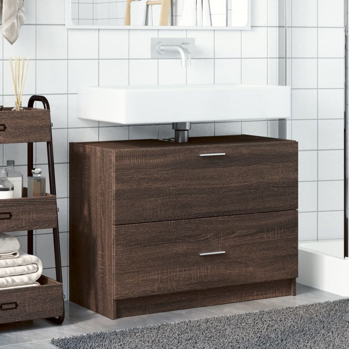 Mobile Lavabo Rovere Fumo 78x37x59 cm in Truciolare 848121