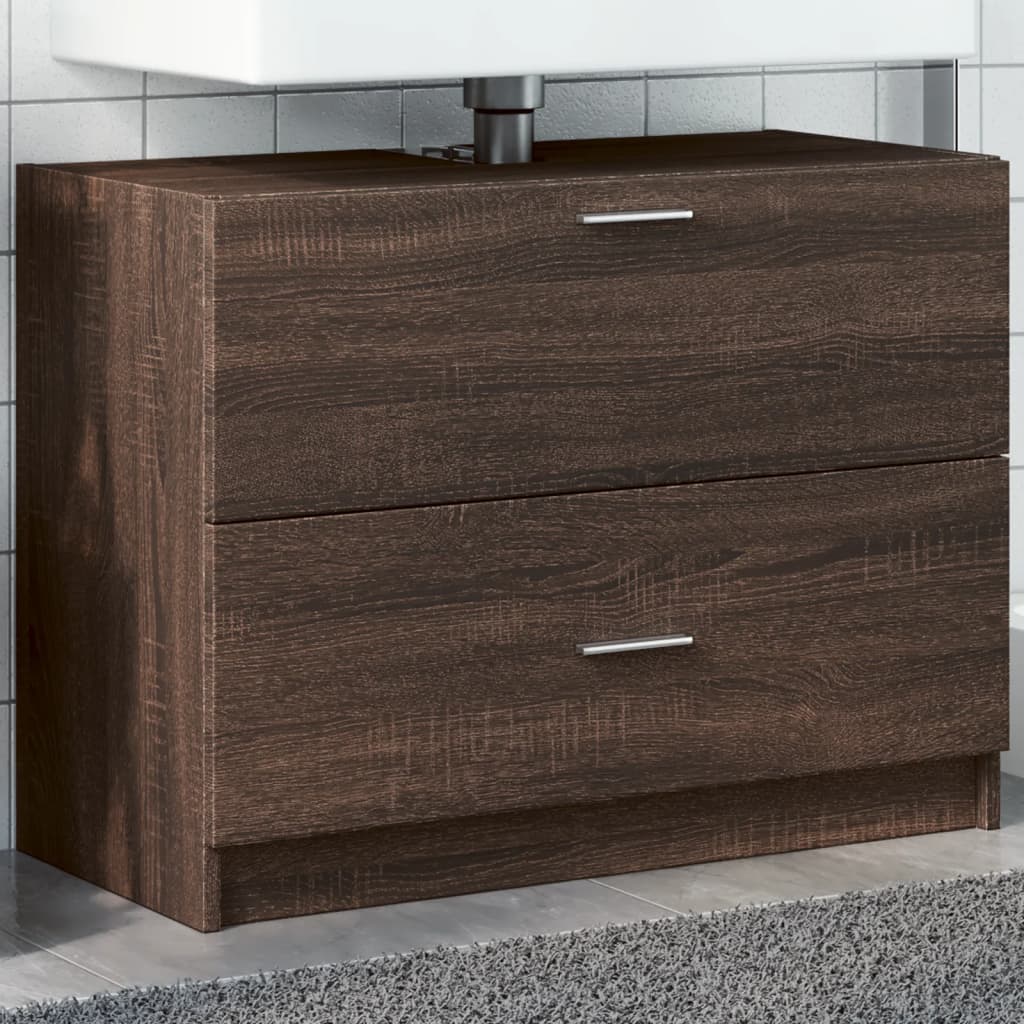 vidaXL Mobile Lavabo Rovere Fumo 78x37x59 cm in Truciolare