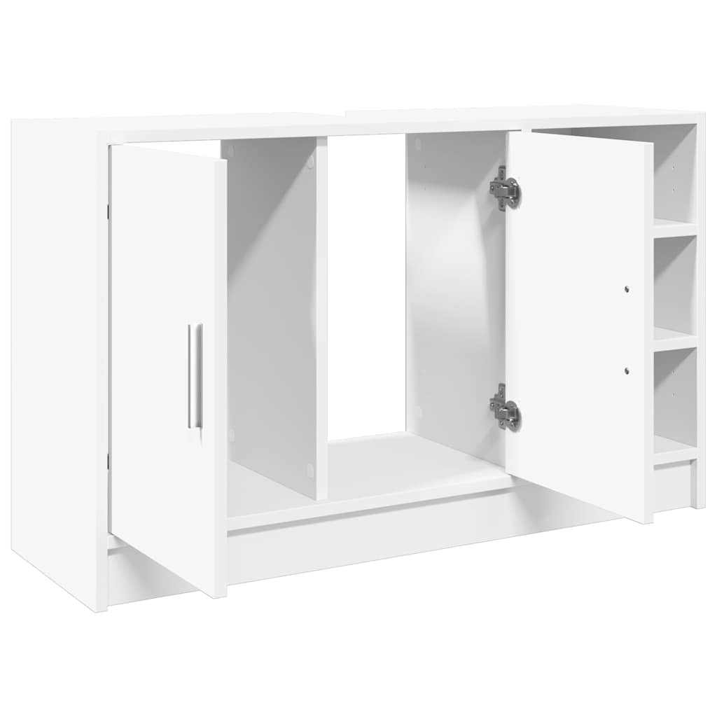Mobile Lavabo-Armadietto da bagno Bianco 90x29x55 cm in Truciolato