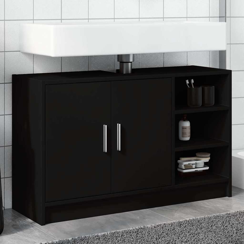 Mobile Lavabo Nero 90x29x55 cm in Truciolato 848123