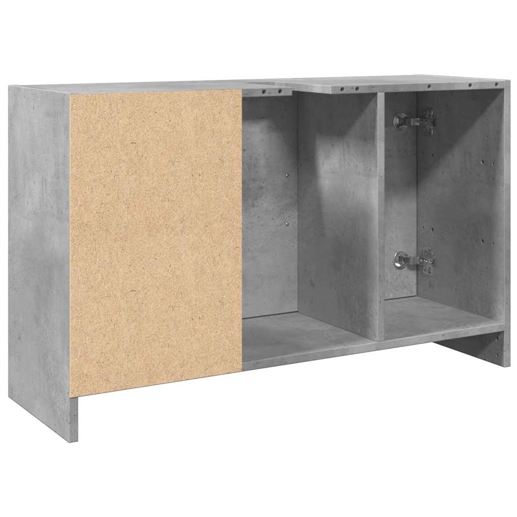 Mobile Lavabo-Armadietto da bagno Grigio Cemento 90x29x55 cm in Truciolare