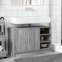 Mobile Lavabo-Armadietto da bagno Grigio Sonoma 90x29x55 cm in Truciolare