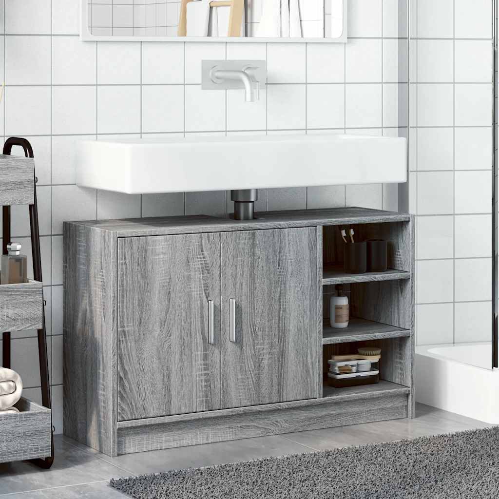 Mobile Lavabo Grigio Sonoma 90x29x55 cm in Truciolare 848127