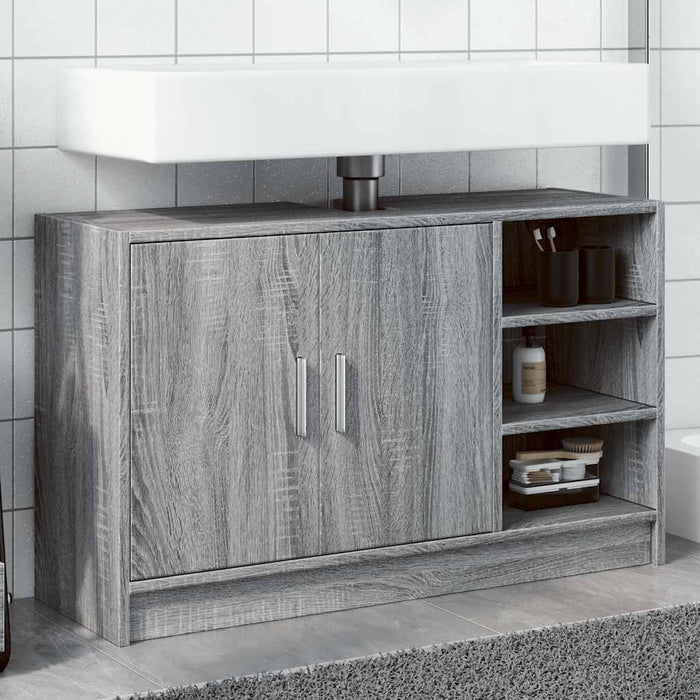 Mobile Lavabo-Armadietto da bagno Grigio Sonoma 90x29x55 cm in Truciolare
