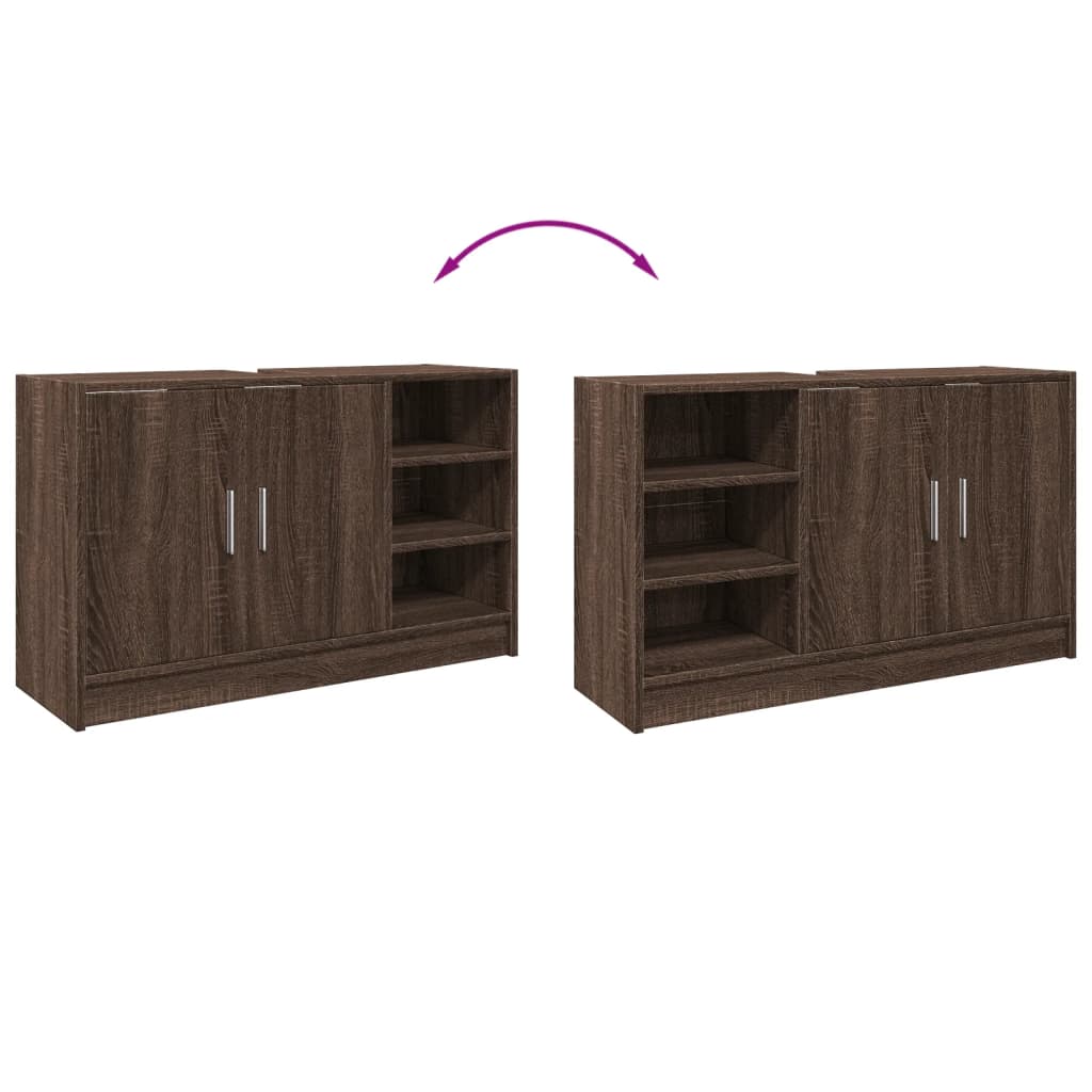 Mobile Lavabo Rovere Marrone 90x29x55 cm in Truciolare 848128