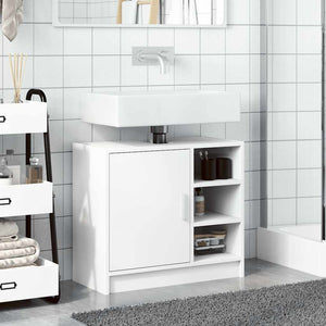 Mobile Lavabo-Armadietto da bagno Bianco 63x29x55 cm in Truciolato 294146