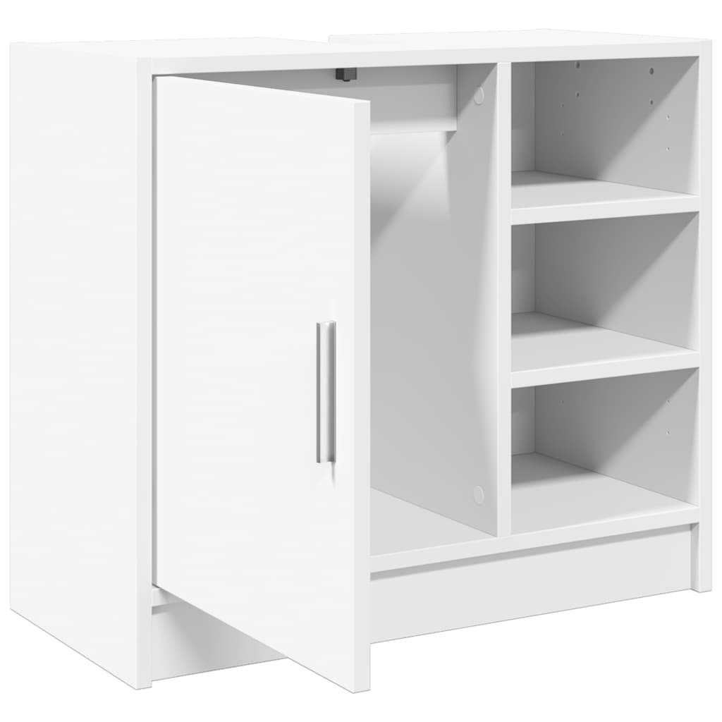 Mobile Lavabo-Armadietto da bagno Bianco 63x29x55 cm in Truciolato 294146