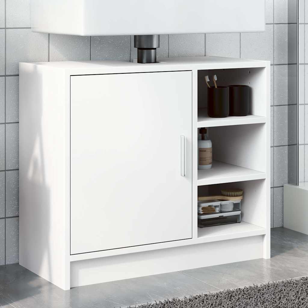 Mobile Lavabo-Armadietto da bagno Bianco 63x29x55 cm in Truciolato 294146