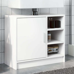 Mobile Lavabo-Armadietto da bagno Bianco 63x29x55 cm in Truciolato 294146