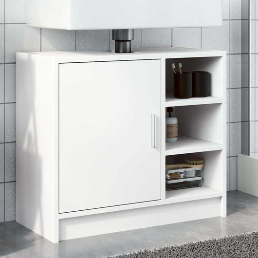 Mobile Lavabo-Armadietto da bagno Bianco 63x29x55 cm in Truciolato 294146
