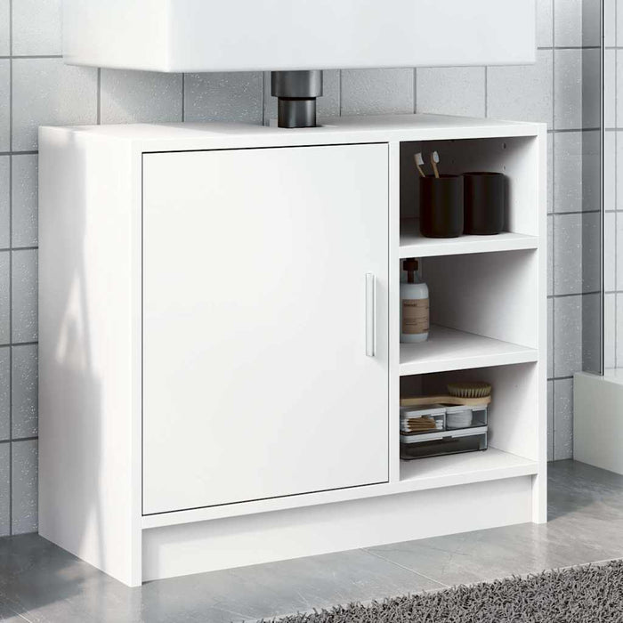 Mobile Lavabo-Armadietto da bagno Bianco 63x29x55 cm in Truciolato 294146