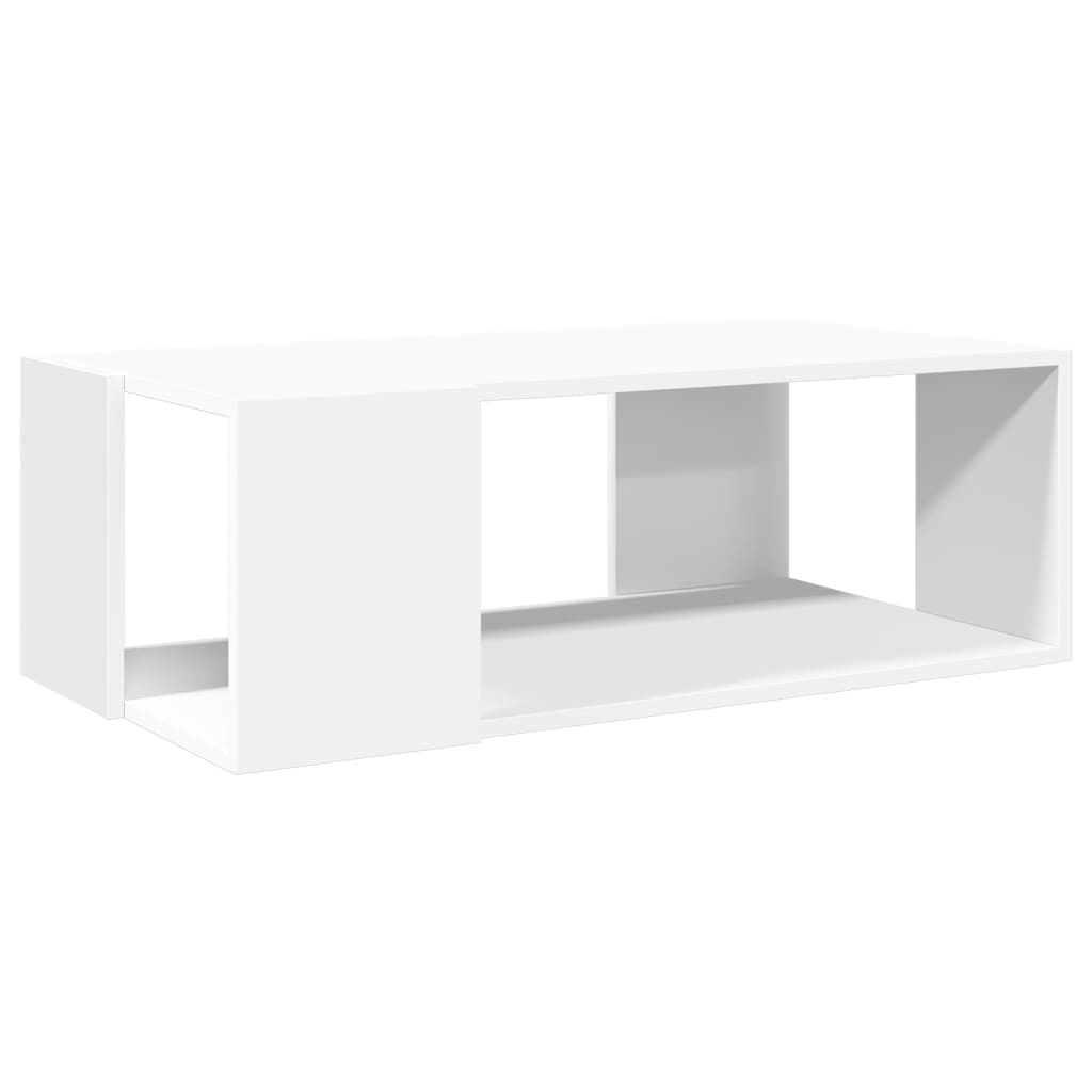 Tavolino da Salotto Bianco 89,5x48x30 cm in Legno Multistrato