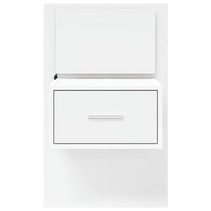 vidaXL Comodino a Parete con Luci LED Bianco