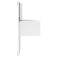 Comodino a Parete con Luci LED-Tavolino da notte sospeso Bianco 195364