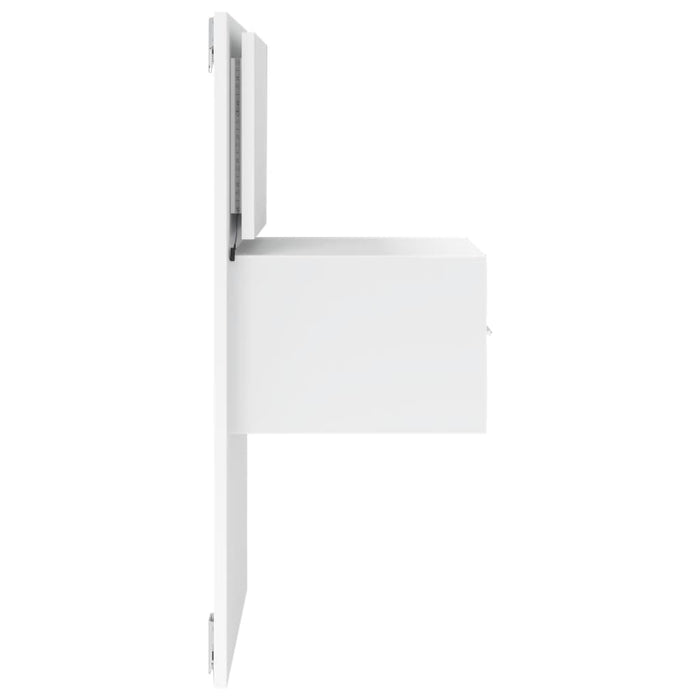 Comodino a Parete con Luci LED-Tavolino da notte sospeso Bianco 195364