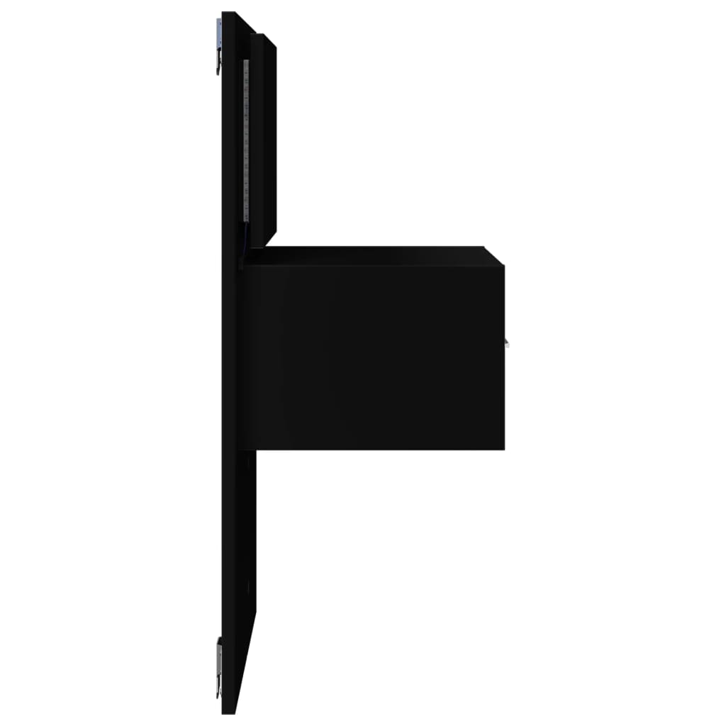 Comodino a Parete con Luci LED Nero 848159