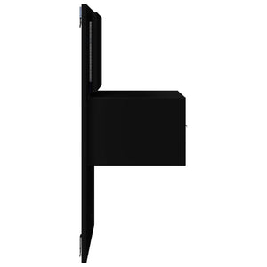 Comodino a Parete con Luci LED Nero 848159