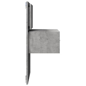 Comodini a Parete con Luci LED 2 pz Grigio Cemento 848164
