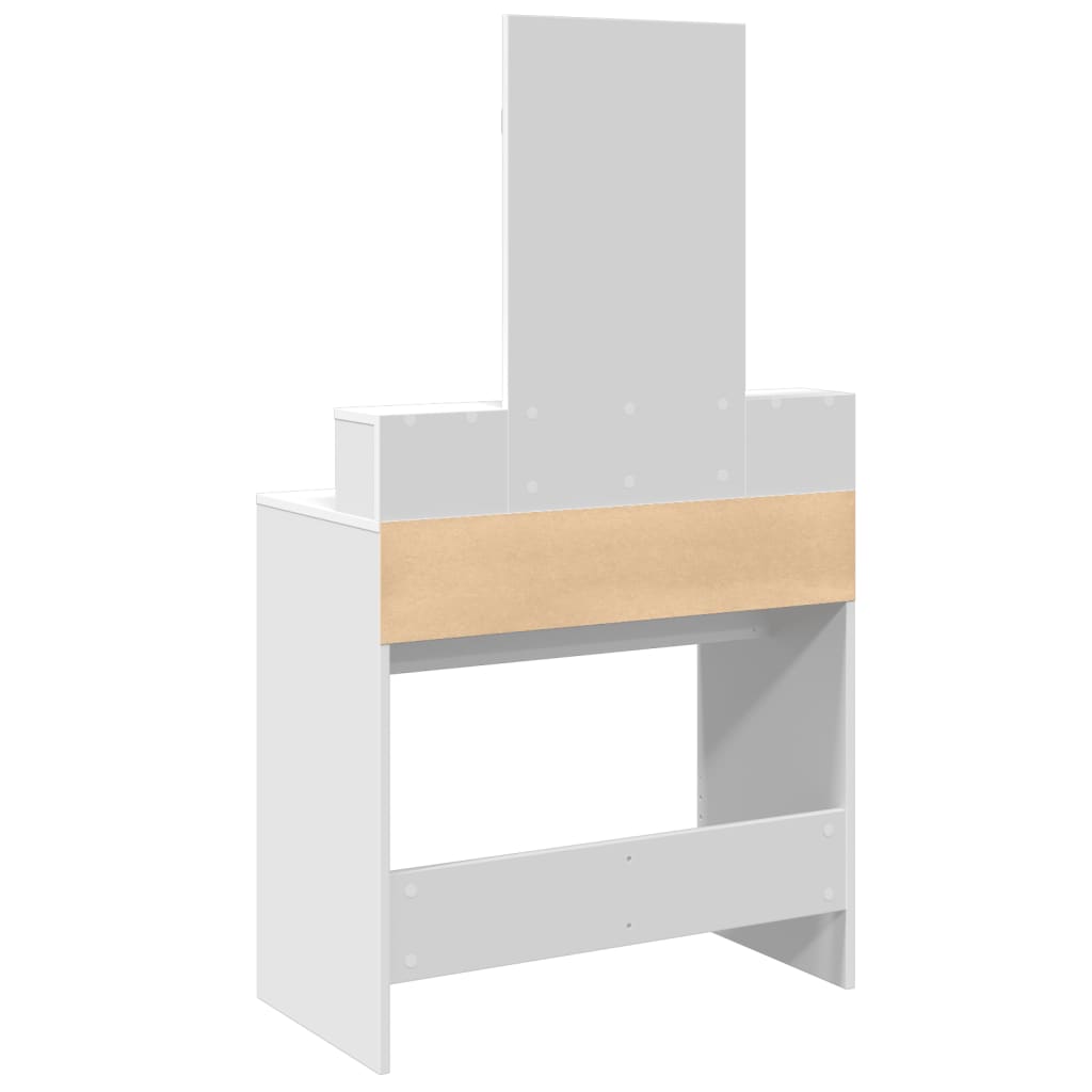 Toeletta con Specchio-Tavolo da Vanit¨¤ Bianco 80x41x144,5 cm