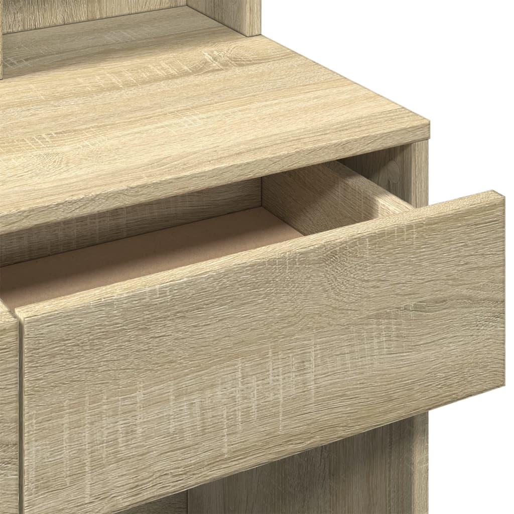 Toeletta con Specchio-Tavolo da Vanit¨¤ Rovere Sonoma 80x41x144,5 cm