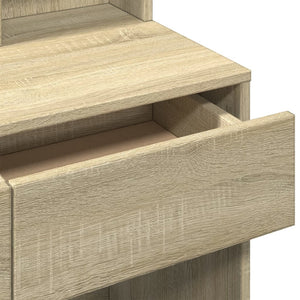 Toeletta con Specchio-Tavolo da Vanit¨¤ Rovere Sonoma 80x41x144,5 cm