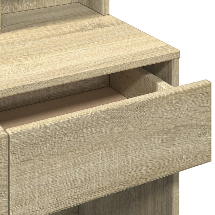 Toeletta con Specchio-Tavolo da Vanit¨¤ Rovere Sonoma 80x41x144,5 cm