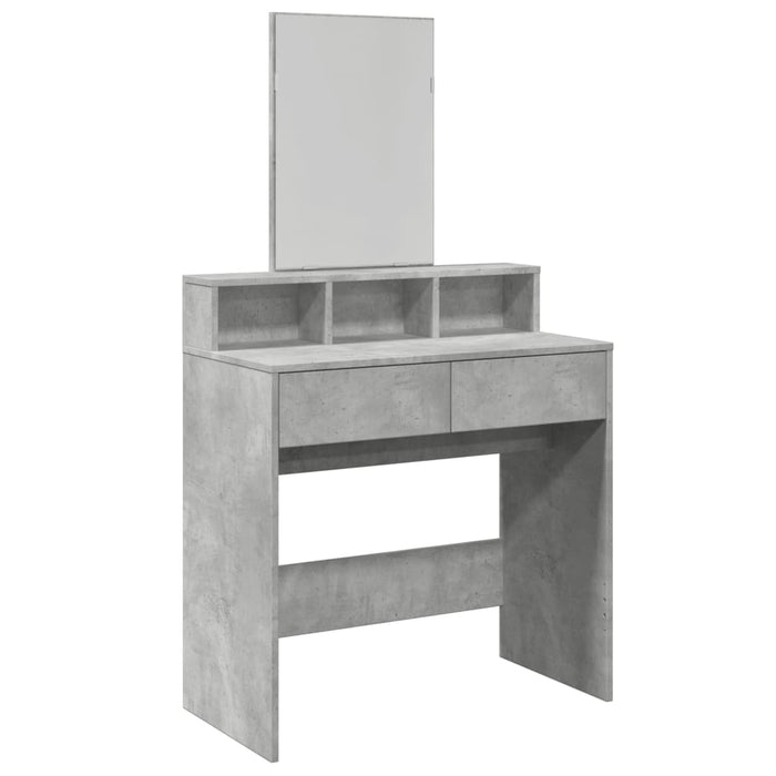 Toeletta con Specchio-Tavolo da Vanit¨¤ Grigio Cemento 80x41x144,5 cm