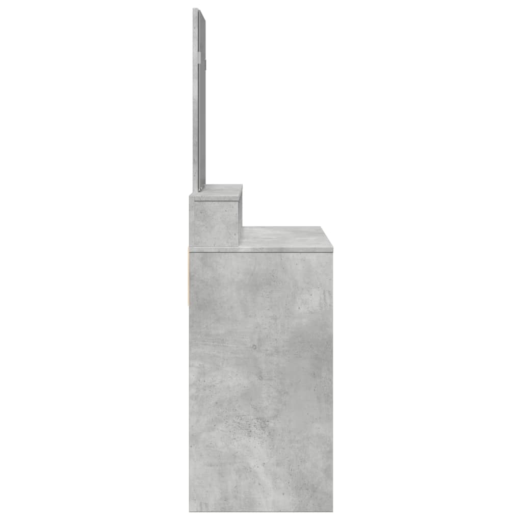 Toeletta con Specchio-Tavolo da Vanit¨¤ Grigio Cemento 80x41x144,5 cm