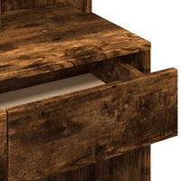 Toeletta con Specchio-Tavolo da Vanit¨¤ Rovere Fumo 80x41x144,5 cm