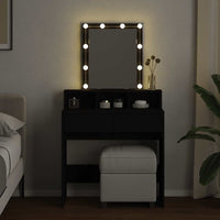 Toeletta con LED Nera 80x41x144,5 cm